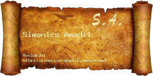 Simonics Amadil névjegykártya